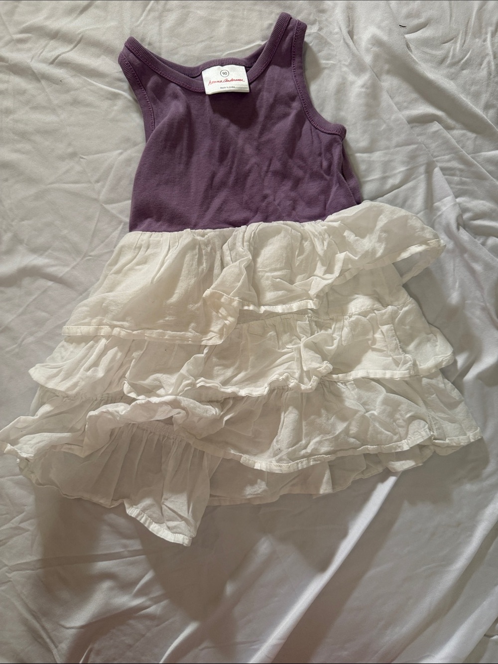 Hanna Andersson Purple Tank Dress with White Ruffle Skirt